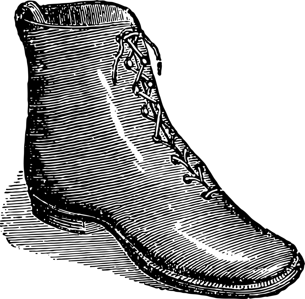 Althorn mit Verzierungen in Schwarz-Weiß Illustration